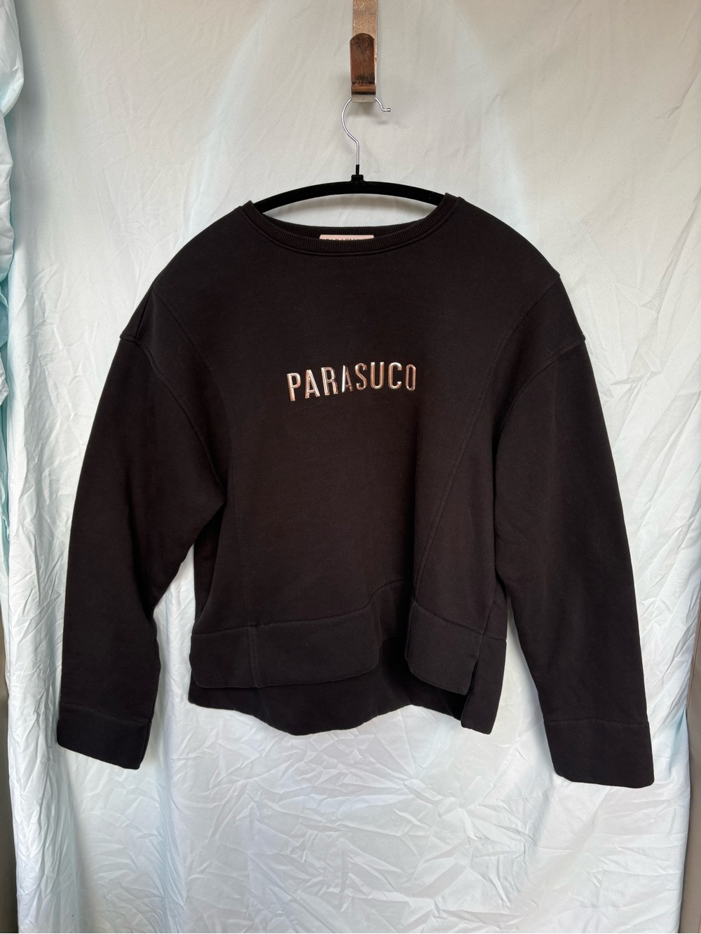 Parasuco Black Crewneck Sweatshirt with Rose-Gold Logo